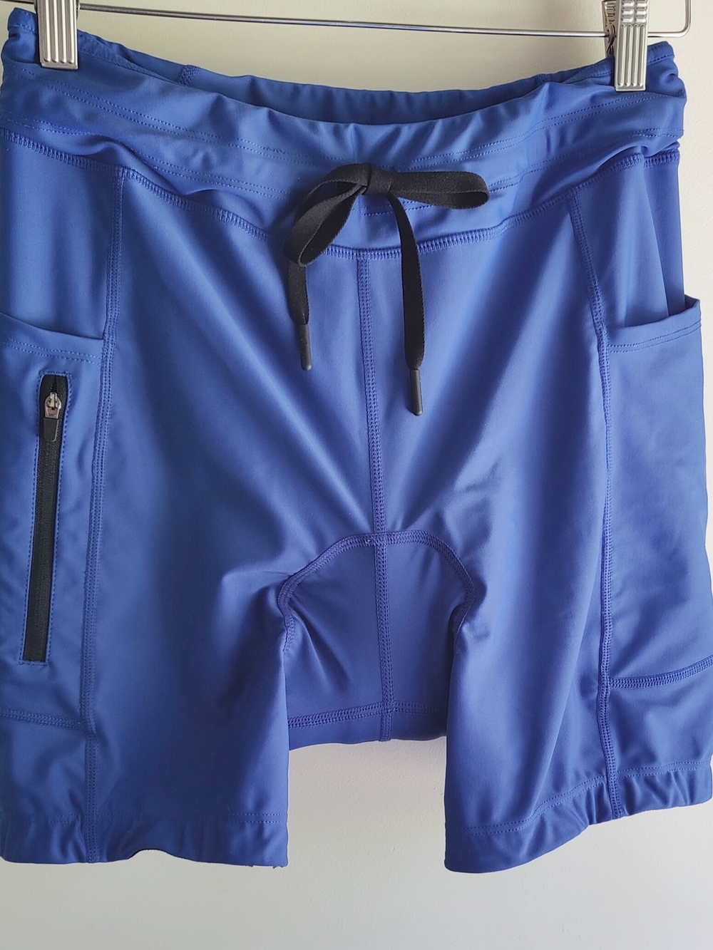 Baleaf Blue Bike Shorts with Drawstring And Pockets L